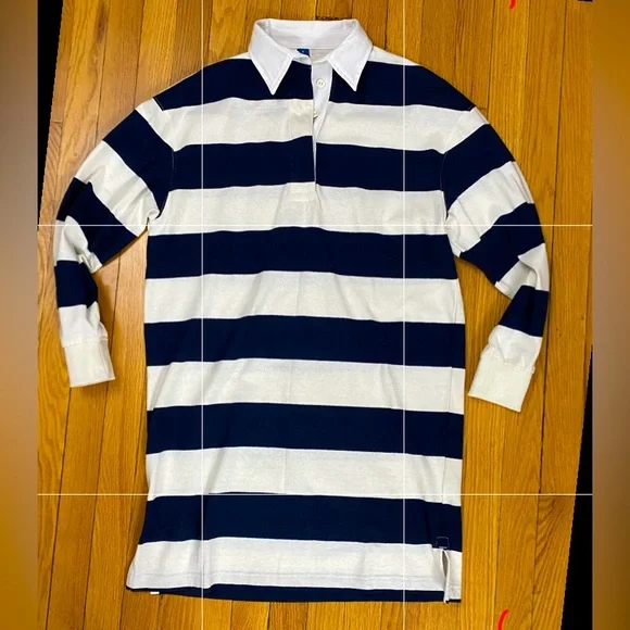 Old Navy | Dresses | Old Navy Long Sleeve Shirt Dress Size Small Dark Blue  And White | Poshmark